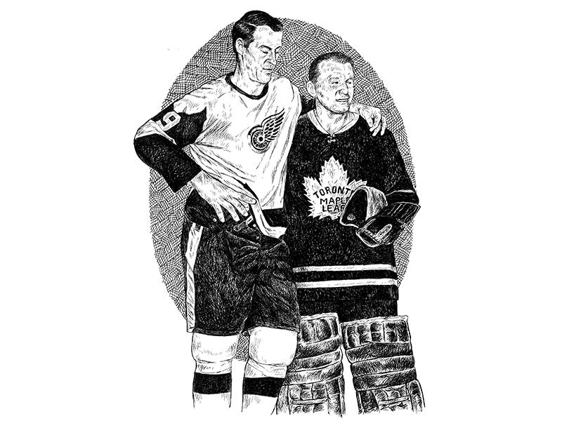 Gordie Howe, Johnny Bower
